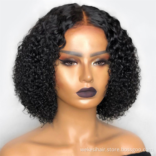 Pixie Cut Wig Human Hair Preplucked Short Curly Bob Wigs For Women Bouncy Water Wave Curly 100% Human Hair Wig
